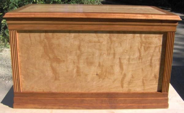 Cherry chest.  Birch plywood stained cherry, custom solid cherry wood trim.