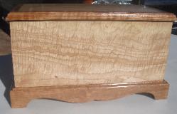 Mini Blanket Chest, Curly Maple with Cherry trim